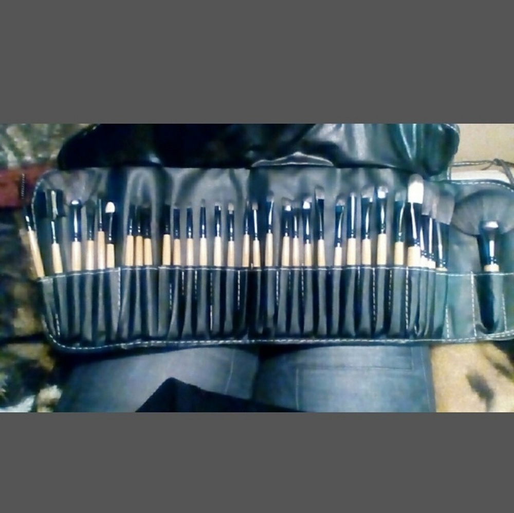 makeup brushes w bag